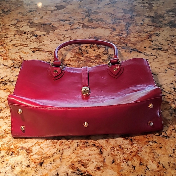 Valentina genuine red leather bag, made in Italy. Beautiful pre-owned purse. - Picture 11 of 16